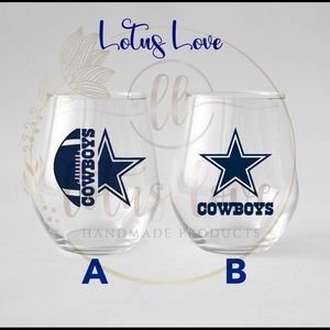 Dallas Cowboys Stemless Wine Set of 2